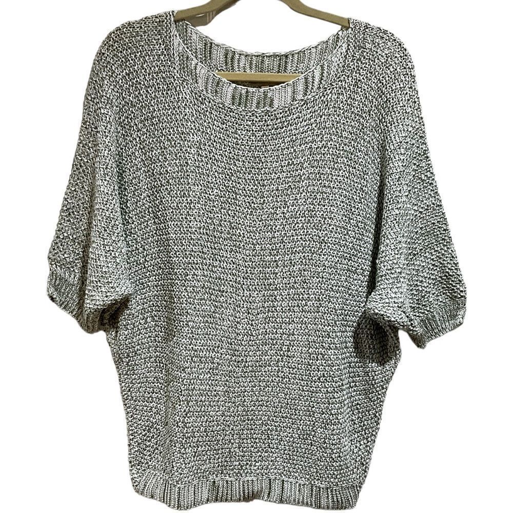 AMANTI Made In Italy Dolman Sleeve Green Marled Sweater Size L